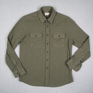 Faherty Brand Mens Legend Sweater Shirt Olive Green Button Down MXC0002-OMT M